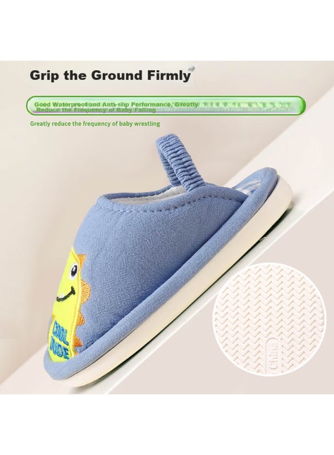 Tudouwu Children's Slippers, Baby Cotton Slippers, Non-slip, For Boys And Girls, Infant And Toddler Breathable Cloth Slippers, Dinosaur Pattern, Size 150 - Image 4