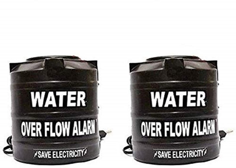 DIGSMORDEN DIGSMORDEN Pack of 2 Water Tank Overflow Alarm Siren with Loud Human Voice Sound with Wired Sensor Security System Water Bell Standard SizeBlack Colour Water Tank Overflow Alarm  - Image 1