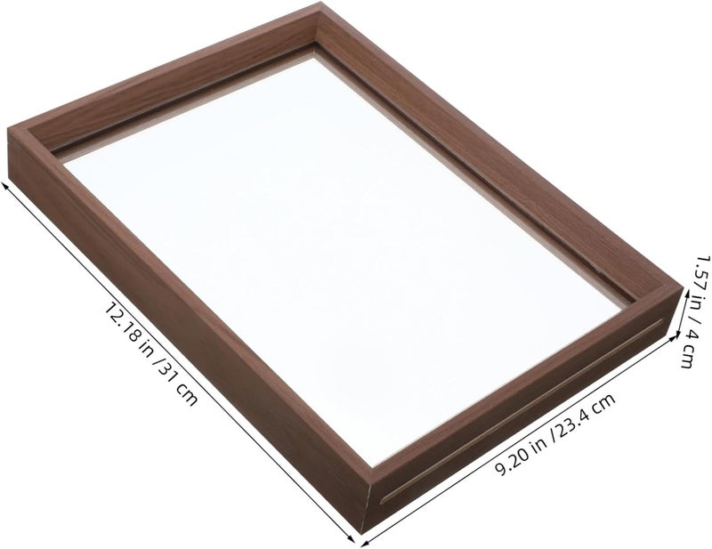 ULTECHNOVO Double-sided A4 Photo Picture Frame Walnut Wood Elevated Display Frame for Home Office Desk Decor - Image 2