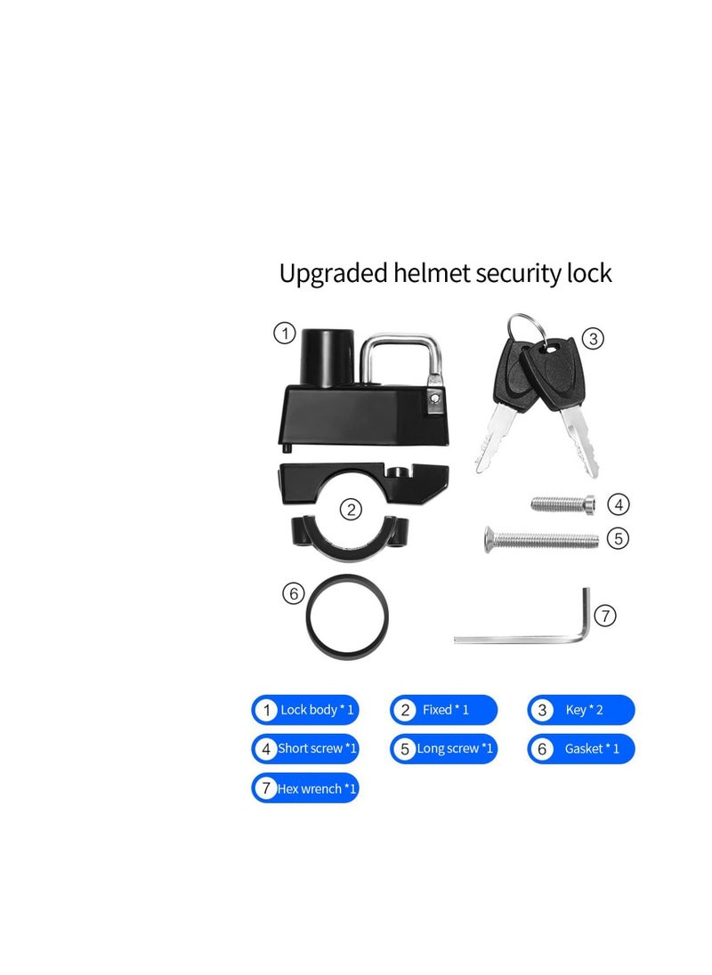 SYOSI Motorcycle Helmet Lock, Motorbike Safety Lock, Universal Motorcycle Parts Helmet Lock, Helmet Security Lock with 2 Keys Set for Motorcycles Bicycles Electric Vehicles Black  - Image 5