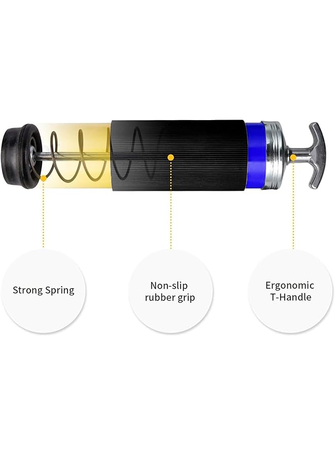 Generic Grease Gun, 6000 Psi Heavy Duty Pistol Grip Grease Gun, 3 Flex Hose, 1 Extension Straight Pipe, 1 Sharp Type Nozzle And 1 Normal Coupler Included, Blue  - Image 3