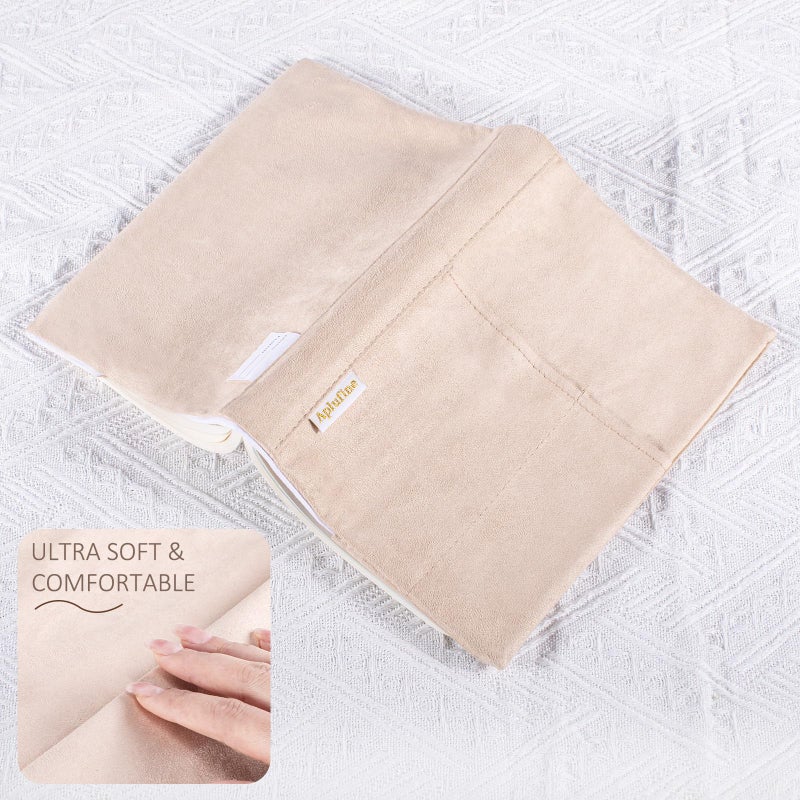 APLUFINE Velvet Book Cover for Paperbacks, Reusable Fabric Book Cover with Pockets, Adjustable Book Protector for Softcover Books, Journals & Bibles - Image 4