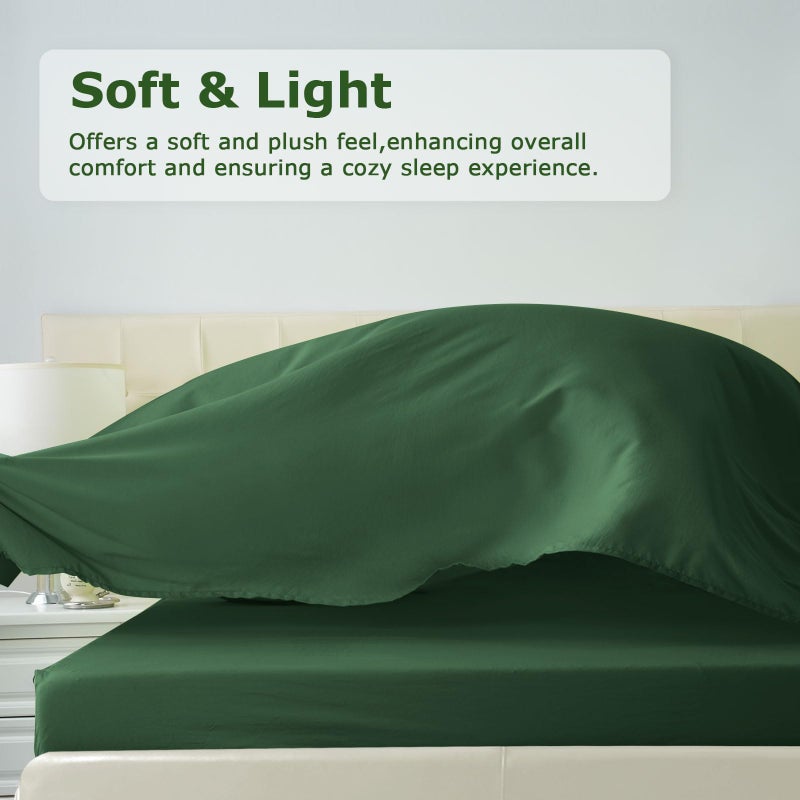 Homilay King Size Bed Sheet Set - 4 Piece Soft Microfiber Sheets with Deep Pockets  Cooling Technology  and Wrinkle-Free Pillowcase. Hotel-Quality  Durable Bedding  Eden Green