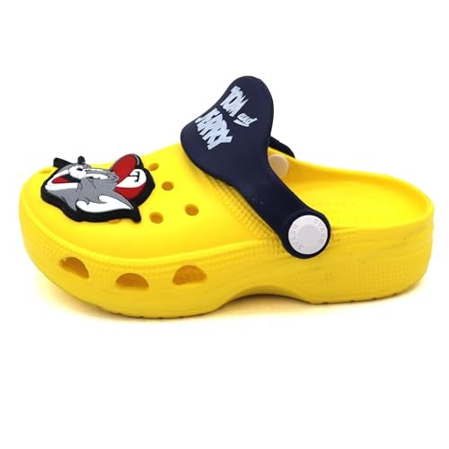 SVAAR Tom & Jerry Kid's Attractive Clogs with Authentic Tom & Jerry Charms and Adjustable Back Strap Yellow - Image 5