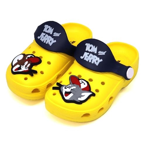 SVAAR Tom & Jerry Kid's Attractive Clogs with Authentic Tom & Jerry Charms and Adjustable Back Strap Yellow - Image 1