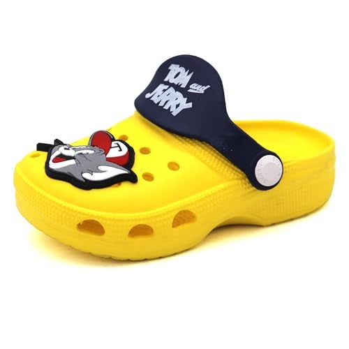 SVAAR Tom & Jerry Kid's Attractive Clogs with Authentic Tom & Jerry Charms and Adjustable Back Strap Yellow - Image 4