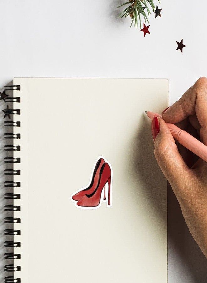 GUVSPTI Red High Heels Stickers 1in for Scrapbooking, Arts, Craft, Kids DIY Journals 80-Pack - Image 3