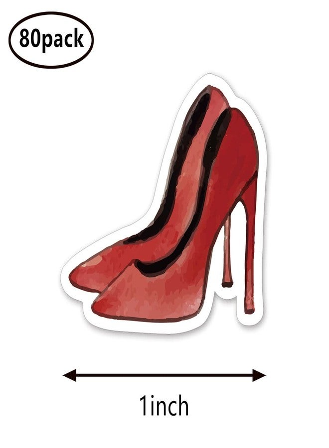 GUVSPTI Red High Heels Stickers 1in for Scrapbooking, Arts, Craft, Kids DIY Journals 80-Pack - Image 2
