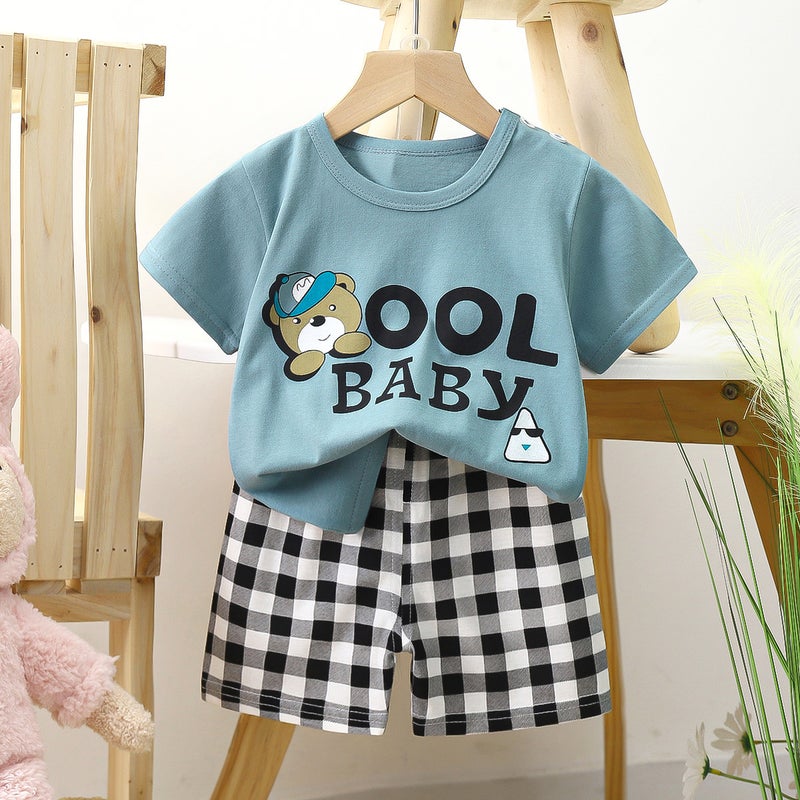 Kids Cotton Short Sleeve Home Set Baby Bear 