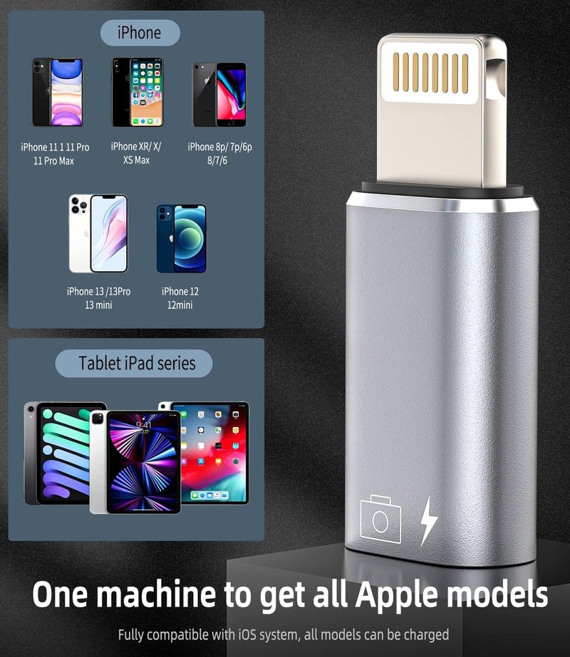 C&E C & E- Type C Female to Lightning Male Multi Colour Adapter for iPhone Connector Extender Convertor Compatible with iPhone 14/13/12/11/Mini/Pro/ProMax, SE/XS/XR/X/8/7/6/Plus, iPad & Airp0ds - Image 2