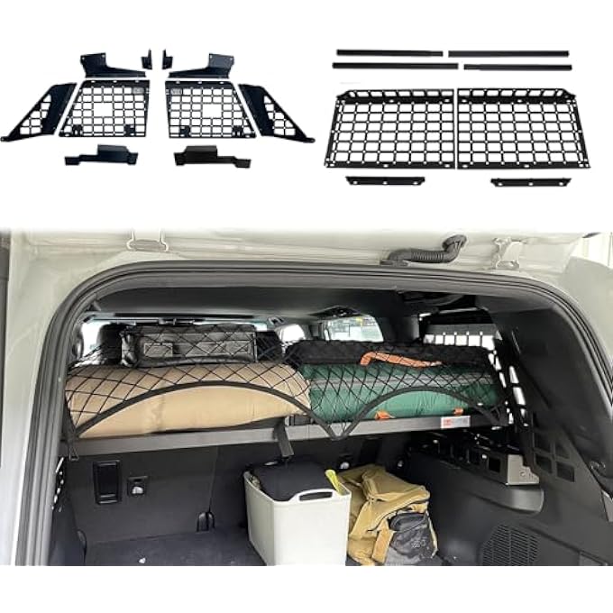 rayihni لـ تويوتا لاند كروزر LC250 2024 2025 منظم تخزين صندوق السيارة حامل الأمتعة مجموعة ملحقات السيارة 1 مجموعة (نافذة جانبية + رف تخزين وسط) - Image 2