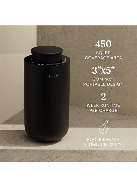 Vessel Diffuser - Portable Essential Oil Atomizer Diffuser for Essential Oils - Customizable Waterless Essential Oil Diffuser - Black