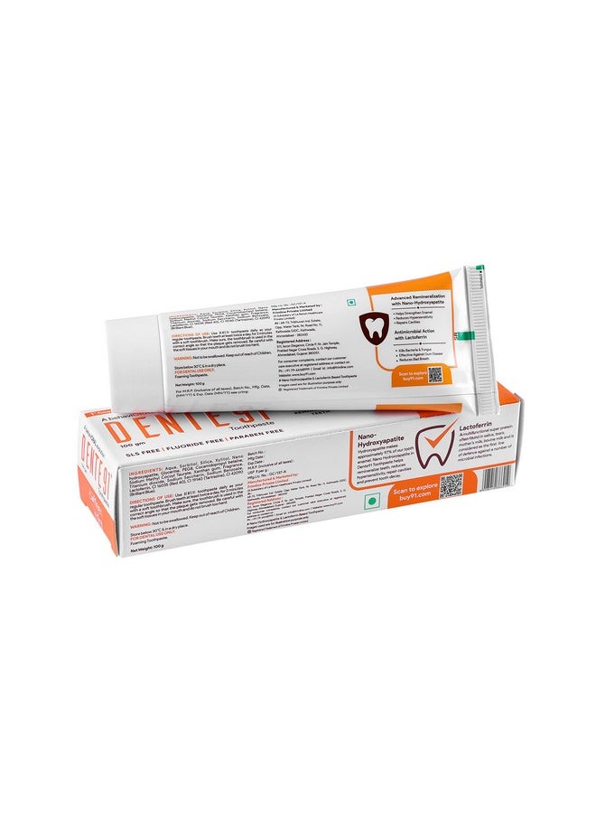 DENTE91 - Coffee & Mint Toothpaste | Sensitivity Relief | Repairs Cavities | Fights Gum Disease | Reduces Bad Breath | Strengthens Enamel | Sls Free | Fluoride Free -100G (Pack Of 1) - Image 1