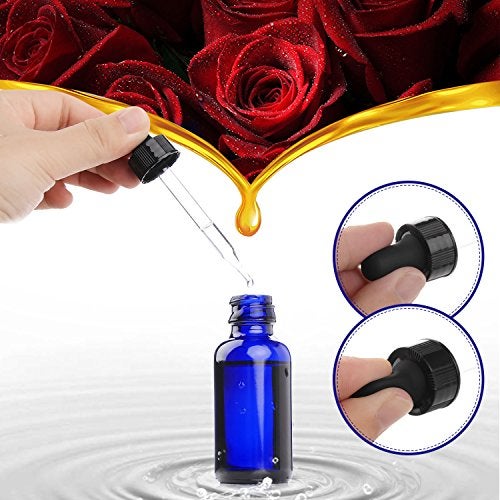 Yesker CL65319 Cobalt Blue Glass Bottles 1-oz for Essential Oils with Glass Eye Dropper And Rubber Bulb - 6 pack - Image 2