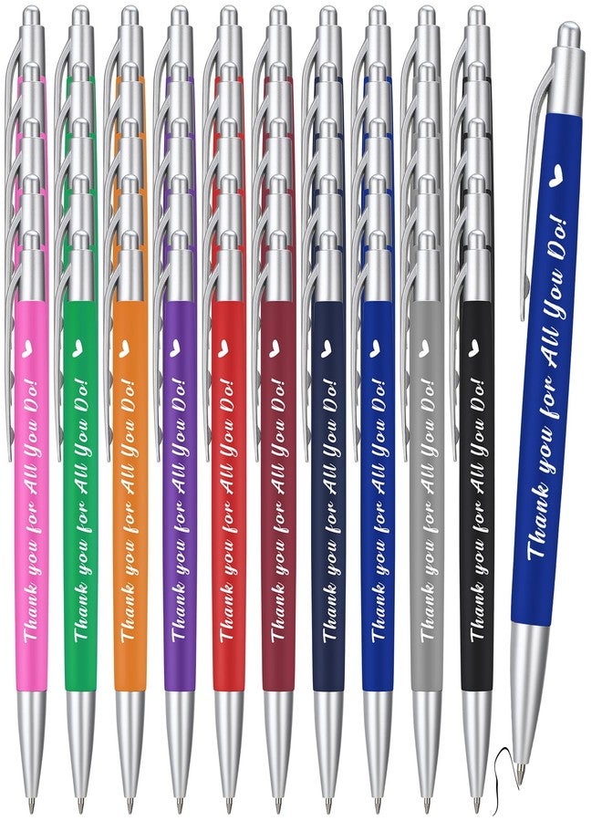 TecUnite 50 Pcs Employee Appreciation Gifts Bulk Inspirational Pens Motivational Quote Black Ink Ballpoint Pens for Coworker Staff Team Teacher Student Social Worker(Thank You for All That You Do) - Image 1