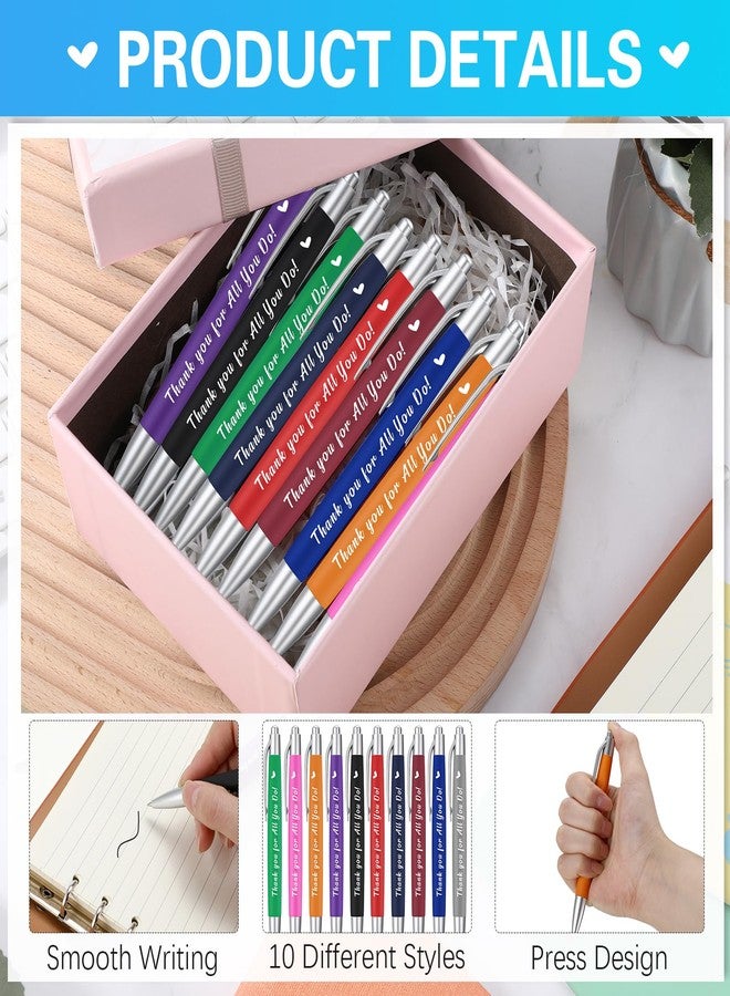 TecUnite 50 Pcs Employee Appreciation Gifts Bulk Inspirational Pens Motivational Quote Black Ink Ballpoint Pens for Coworker Staff Team Teacher Student Social Worker(Thank You for All That You Do) - Image 3