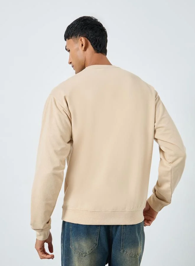 Styli Off White Men Off-White Slogan Print Relaxed Sweatshirt for Men | Best Price UAE