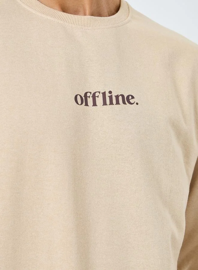 Styli Off White Men Off-White Slogan Print Relaxed Sweatshirt for Men | Best Price UAE