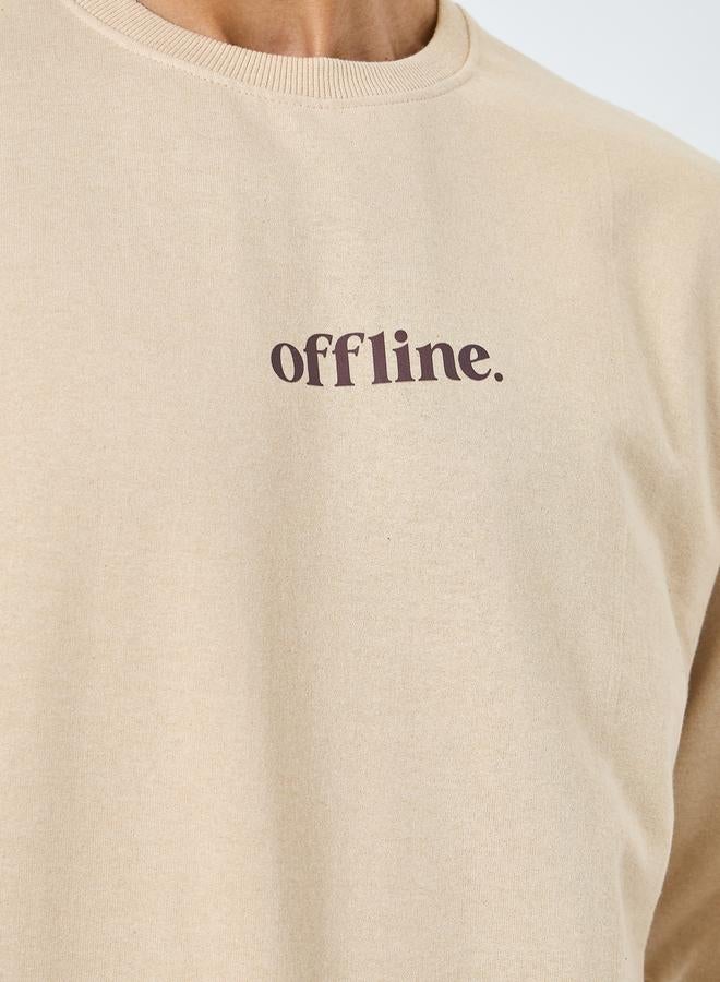 Styli Men Off-White Slogan Print Relaxed Sweatshirt - Image 3