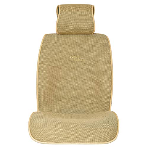 Sojoy IsoTowel Car Seat Cover, Microfiber Seat Protector with Quick-Dry Non-Slip Base,Car seat Protector for All Workouts, All-Weather Honeycomb Cloth (Tan) - Image 1