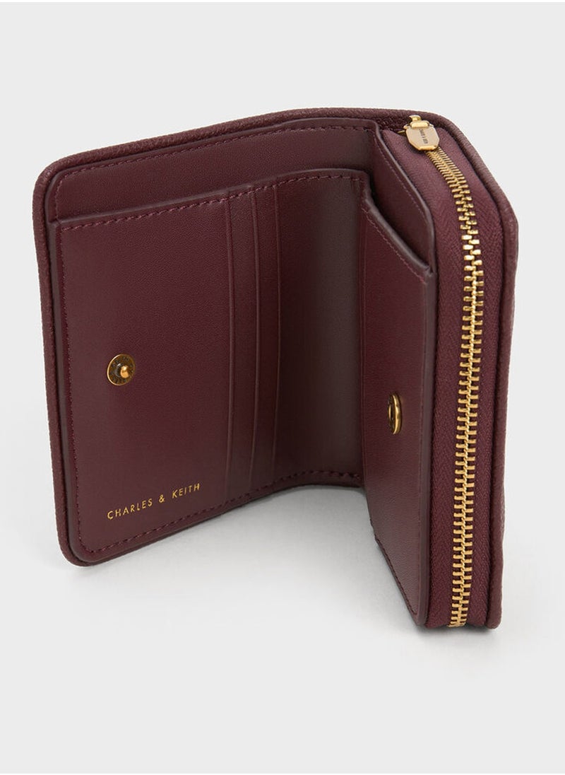 Charles & Keith - CHARLES & KEITH Anwen Quilted Zip-Around Wallet - Burgundy - Image 1