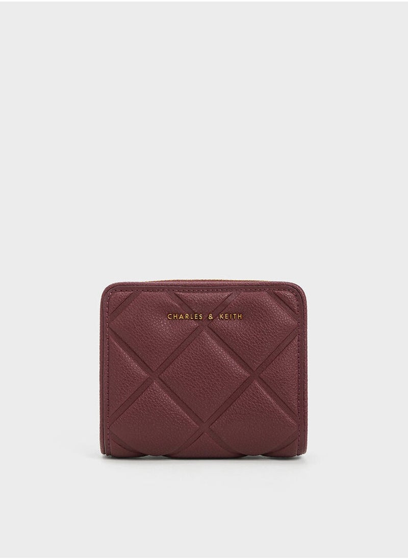 Charles & Keith CHARLES & KEITH Anwen Quilted Zip-Around Wallet - Burgundy  - Image 1