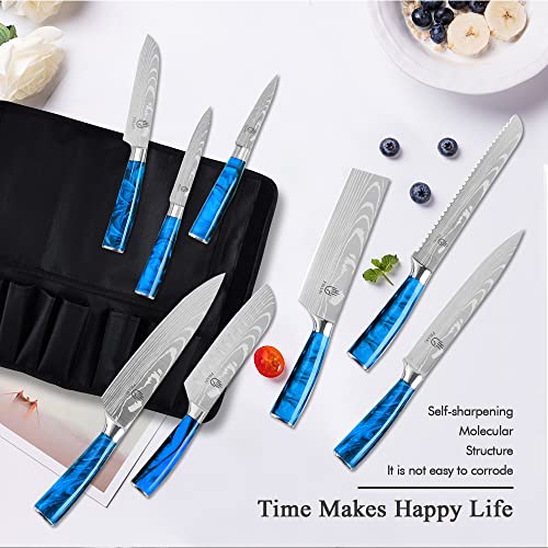 FULLHI Knife Set, 14pcs Japanese Knives Set, Multiple Colour Premium German Stainless Steel Chef Knife Set - Image 3