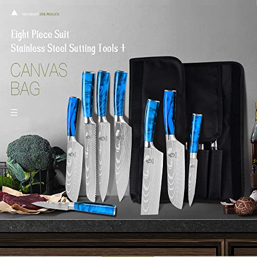 FULLHI Knife Set, 14pcs Japanese Knives Set, Multiple Colour Premium German Stainless Steel Chef Knife Set - Image 5