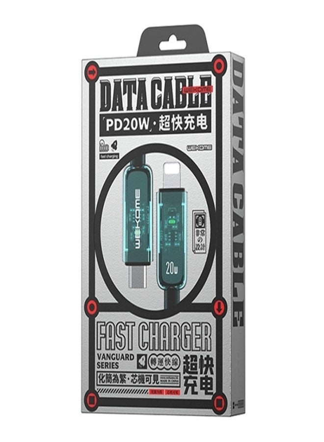 ويكومي كابل بيانات شحن سريع 20 وات PD، كابل USB-C إلى iPhone Lightning، متوافق مع iPhone، سلك مضفر من النايلون فائق التحمل للشحن عالي السرعة - Image 2