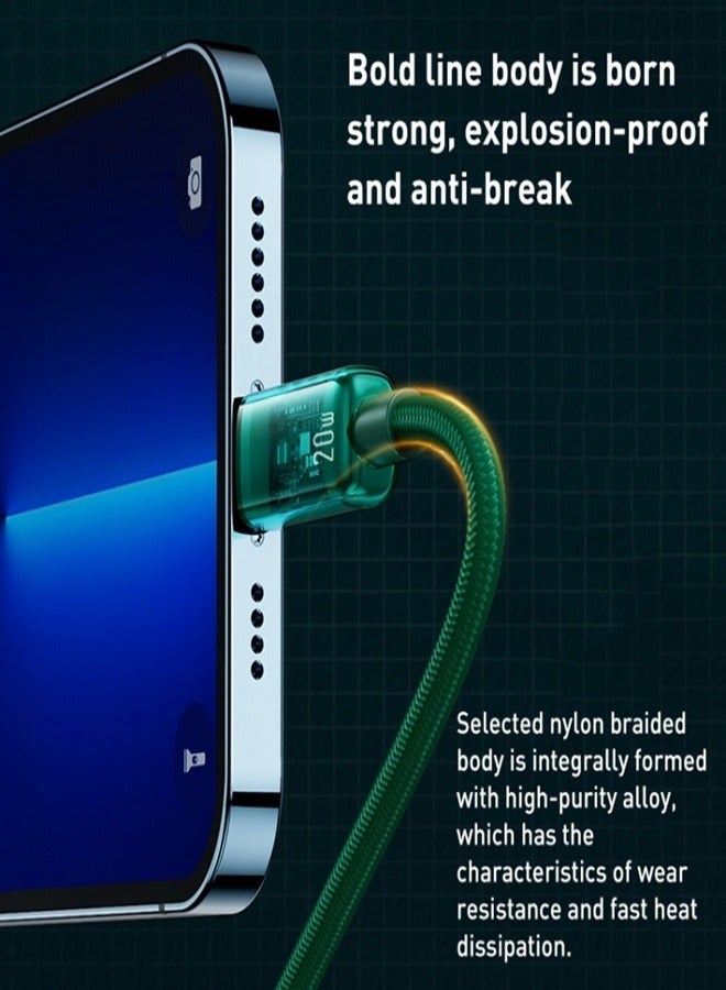 ويكومي كابل بيانات شحن سريع 20 وات PD، كابل USB-C إلى iPhone Lightning، متوافق مع iPhone، سلك مضفر من النايلون فائق التحمل للشحن عالي السرعة - Image 4