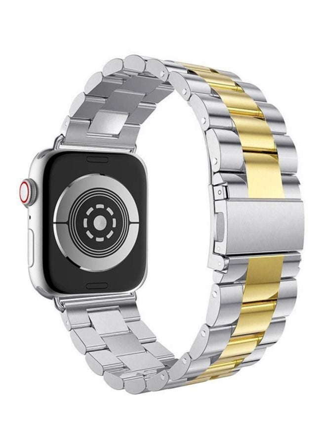 Replacement Band Strap For Apple Watch Series 4 44mm Silver/Gold - Image 2