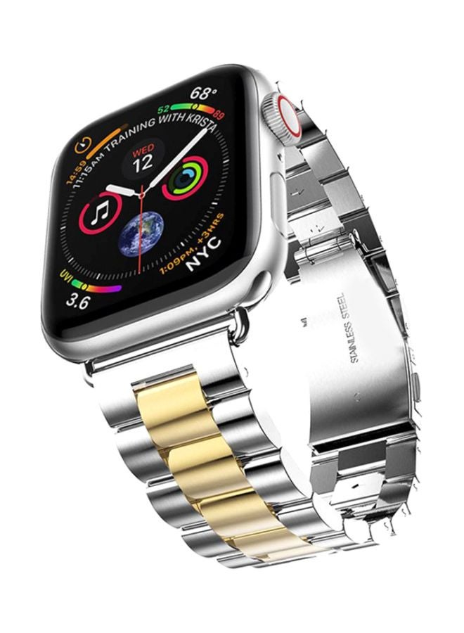 Replacement Band Strap For Apple Watch Series 4 44mm Silver/Gold - Image 3