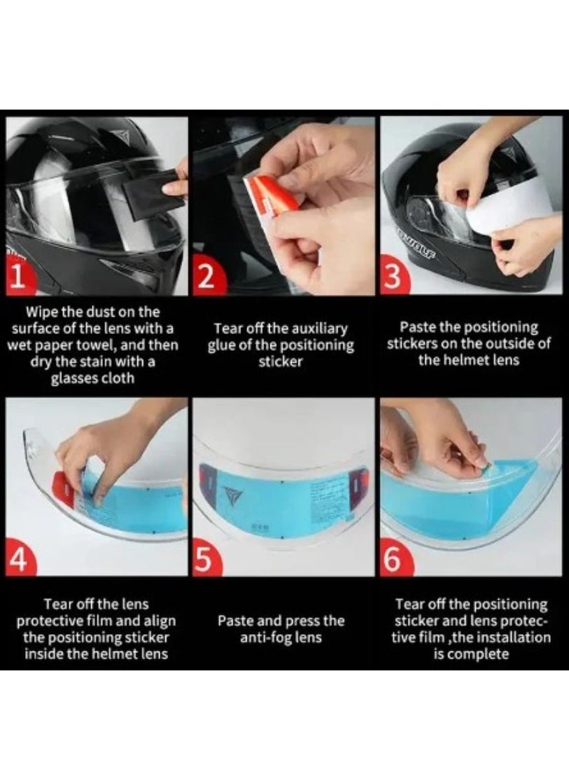 Ebakbak Motorcycle Helmet Visor Anti-Fog Pinlock Universal Durable Nano Coating Adhesive Anti Fog  - Image 5