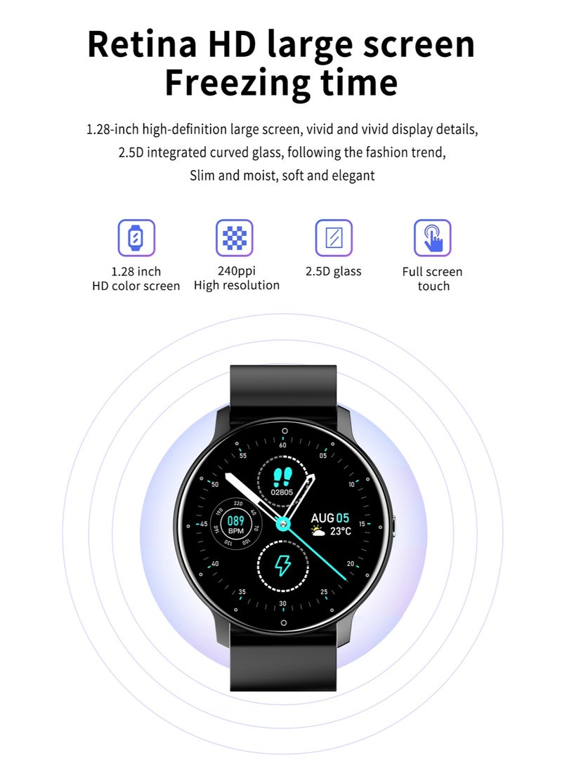 RollsTimi  Borderless Large-Screen Smart Watch Supports Bluetooth Calls NFC Payment IP68 Waterproof Sports Health Monitoring Equipment Multi-Sports Mode (Black) - Image 4