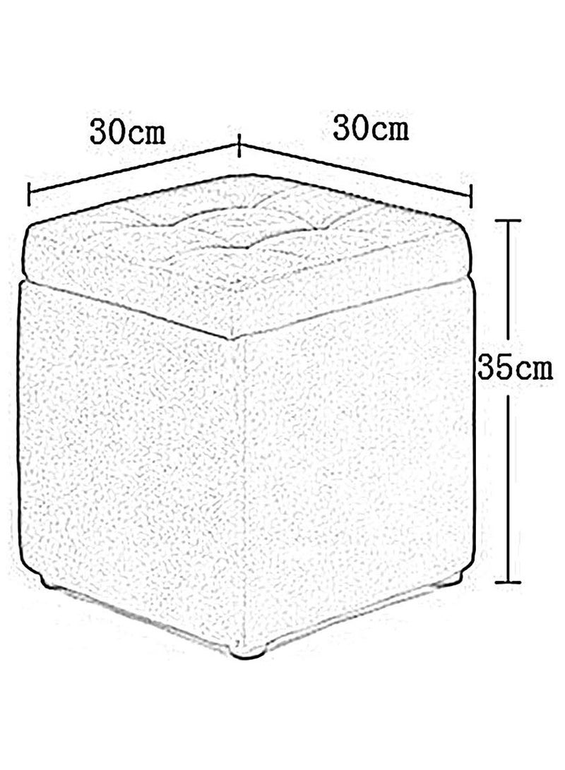 لينجوي كرسي عثماني للتخزين، كرسي صغير، مقعد مكعب، مسند قدم، صندوق ألعاب، مقعد تغيير الأحذية - Image 4