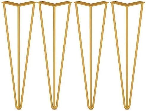 PRAMUKH FASHION PRAMUKH FASHION 3 Road 20 INCH Gold Heavy Duty Gold Finish Hairpin Metal Leg for Sofa LegDesk Legs for Any DIY Furniture Leg 3 Road 20 INCH Gold 20 - Image 1