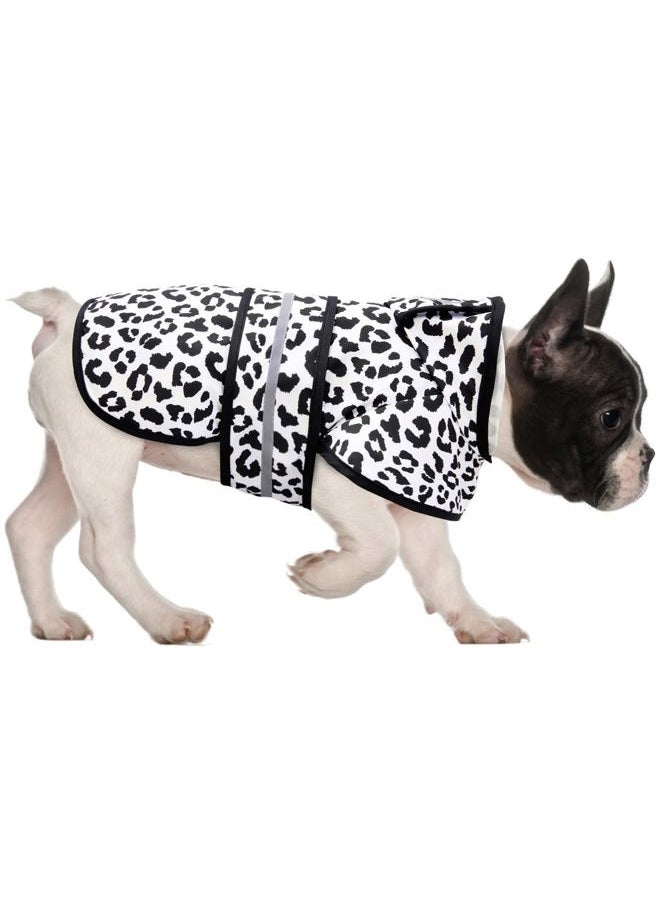 HDE - Dog Raincoat Hooded Slicker Poncho for Small to X-Large Dogs and Puppies Snow Leopard - S - Image 1