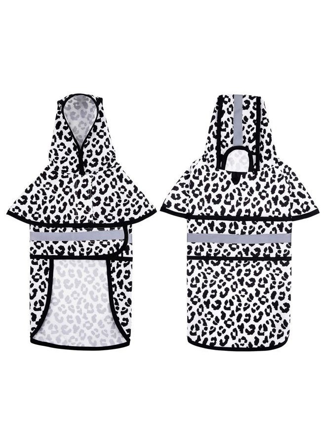 HDE - Dog Raincoat Hooded Slicker Poncho for Small to X-Large Dogs and Puppies Snow Leopard - S - Image 1