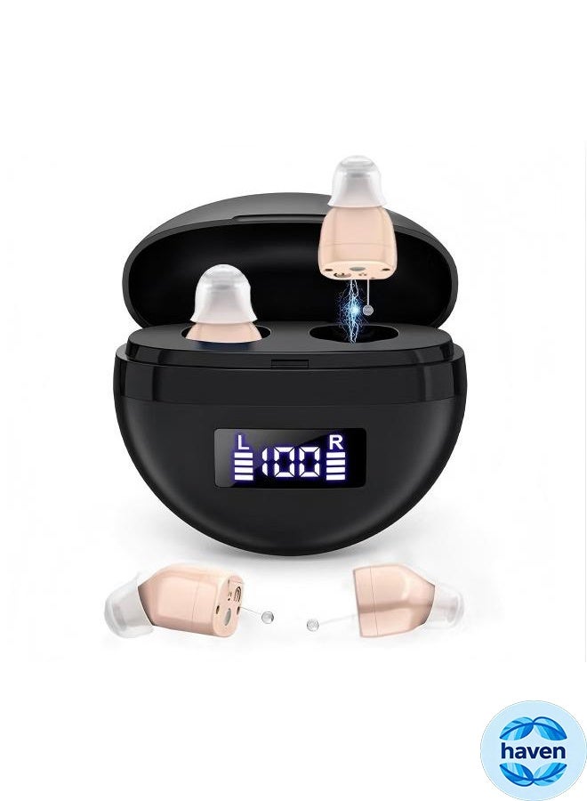 HAVEN Rechargeable Hearing Aid for Seniors Adults with Noise Cancelling， long endurance，Mini Invisible Hearing-aid Sound Amplifier Volume - Image 1