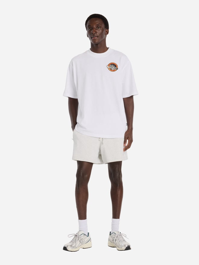 New Balance Men White Graphic Oversized T-Shirt - Image 2