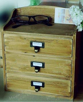 WEICHUAN 30-Pack Zinc Alloy Antique Bronze Label Frame Drawer Pulls -Vintage Industrial Style Apothecary Card Catalog Holder Pull Handles for Drawers and Cabinets, 1.5"x 1.9" - Image 5