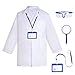 mifengda Doctor Scientist Costume Kids Lab Coat and Goggles Children Dress Up Kit with ID Card Magnifying Glass for Halloween XS Blue - Image 3