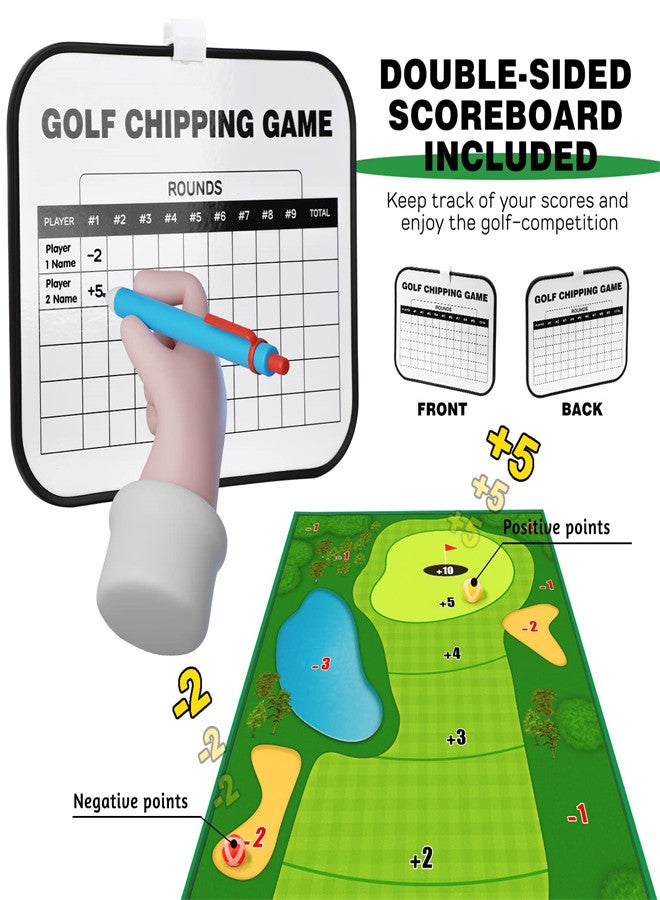 KASTWAVE Chipping Golf Game Mat, Indoor Outdoor Golf Practice for Adults and Kids, Sticky Ball Mat with Sticky Balls Set, Backyard Games Outdoor Toys for Kids - Image 4