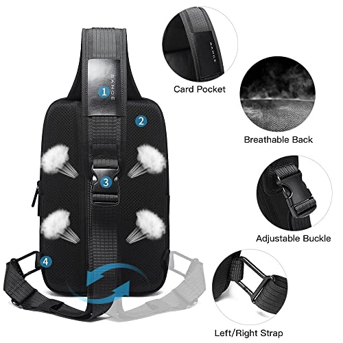 BANGE Anti theft Sling Backpack with Lock, Men's Sling Bag for Men, Shoulder Crossbody Backpack with USB Charging Port for Men and Women - Image 4