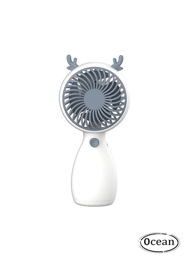 جي أس مروحة يدوية صغيرة، مروحة شخصية محمولة، مروحة يدوية قابلة لإعادة الشحن، مروحة كهربائية صغيرة ظريفة للفتيات/النساء/الأطفال للسفر في الهواء الطلق، مروحة مكتبية ومكتبة بيضاء - Image 1