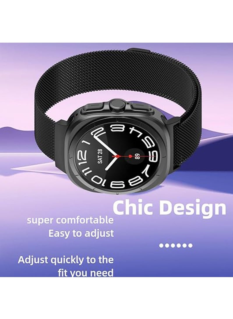 X-level - 1 Pcs Samsung Galaxy Watch 7 Ultra Band,Stainless Steel Mesh Loop Magnetic Clasp Replacement Strap Compatible for Samsung Watch Ultra 47mm Women Men 2024 - Image 1