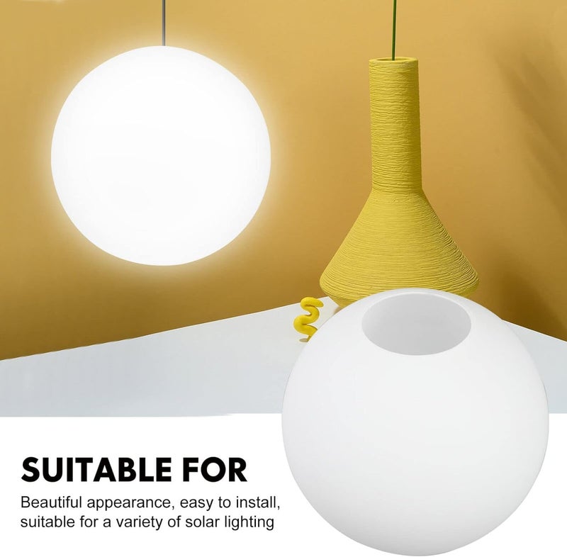 Penzy Modern Globe Light Shade, White Glass Pendant Lamp Cover, Spherical Wall Light Replacement Globe Light Lamp Cover Only(White) - Image 5