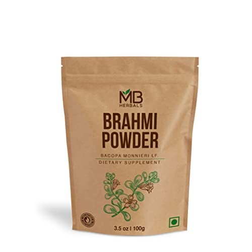 MB Herbals Pure Brahmi Powder 100g | 3.5 oz | 100% Pure Bacopa monnieri Powder | Hair Care - Image 1