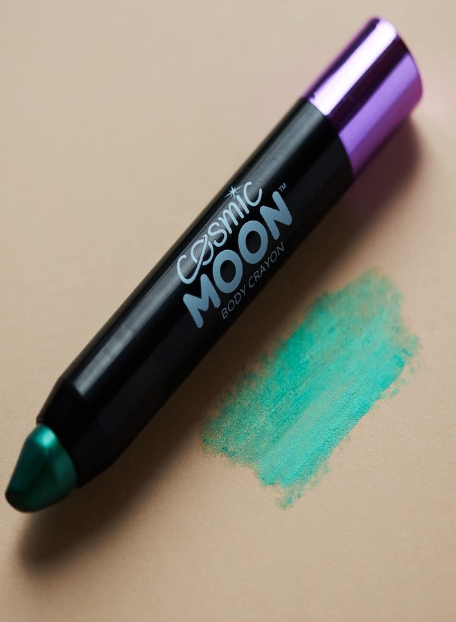 Cosmic Moon - Metallic Face Paint Stick / Body Crayon makeup for the Face & Body - 0.12oz - Easily create metallic designs like a pro! - Green - Image 3