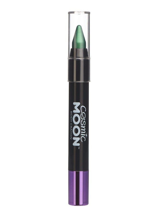 Cosmic Moon - Metallic Face Paint Stick / Body Crayon makeup for the Face & Body - 0.12oz - Easily create metallic designs like a pro! - Green - Image 1